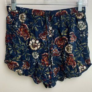 Abercrombie & Fitch Navy Blue Floral Flowy Shorts